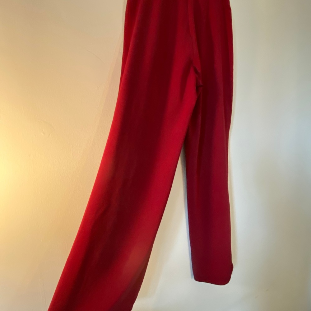Bell-bottoms red silk pants